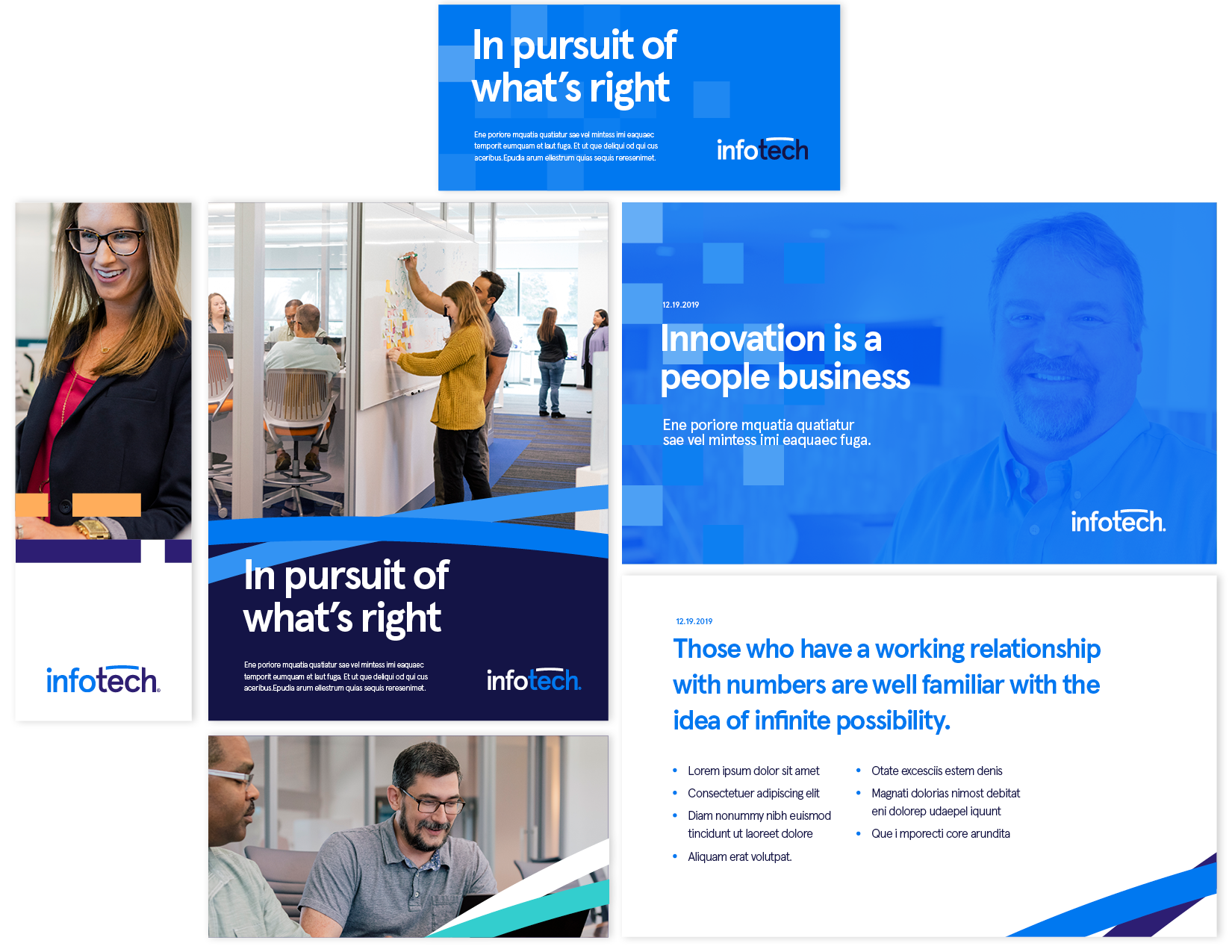 2019InfotechBranding Various graphics with Infotech's 2019 branding