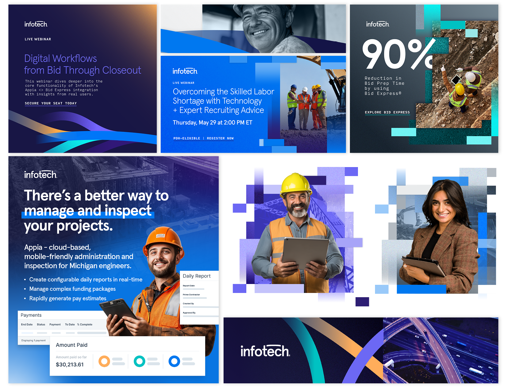 2025InfotechBranding_FNL various examples of infotech's refresh brand