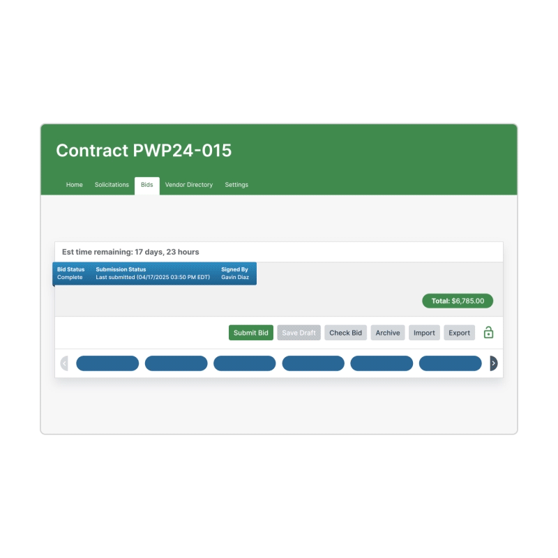 BidExpress_Vendors_Online-Plan-Access gif showing how to access online plans in Bid Express for Vendors
