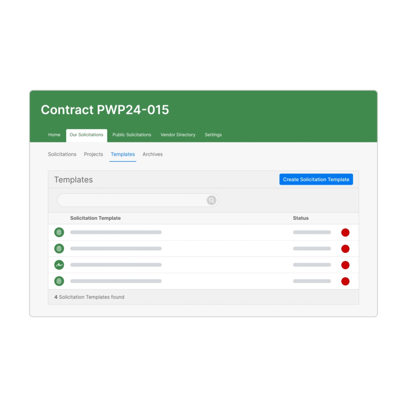 BidExpress_Agencies_Solicitation-Templates gif showing how to build a solicitation template in Bid Express for agenices