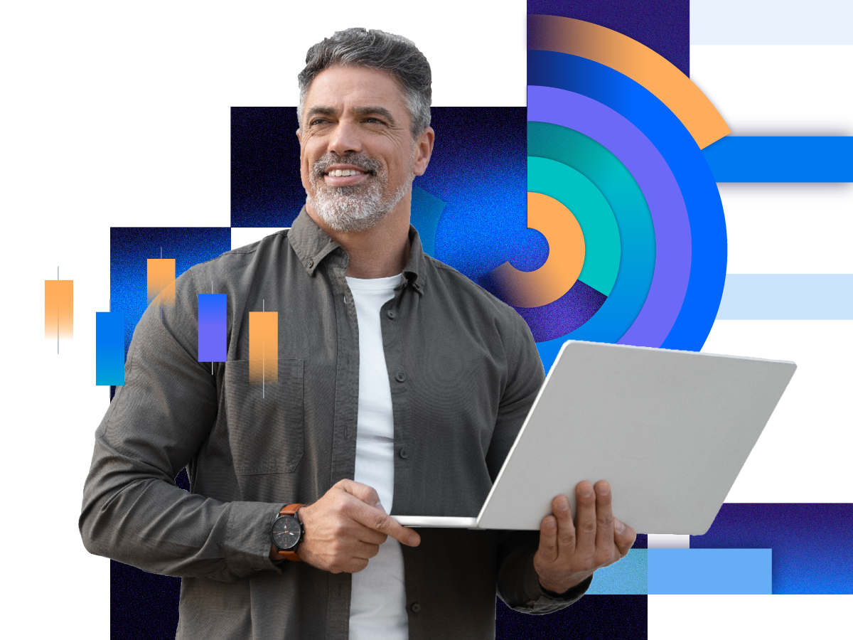 ROIanalysis2 graphic of man with laptop with ROI graphics behind him