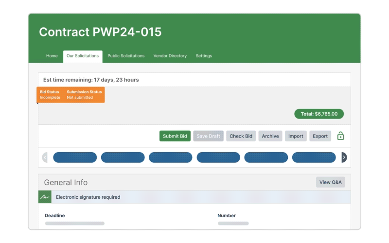 gif showing proposal evaluation in Bid Express