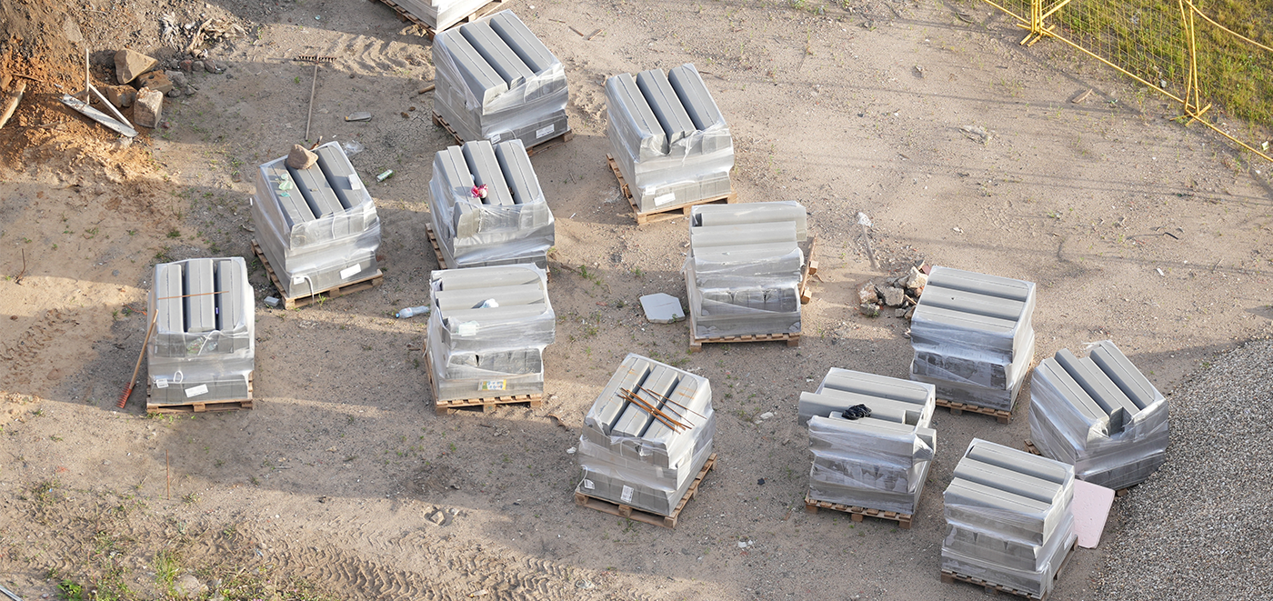 construction materials at a construction site managed by Appia