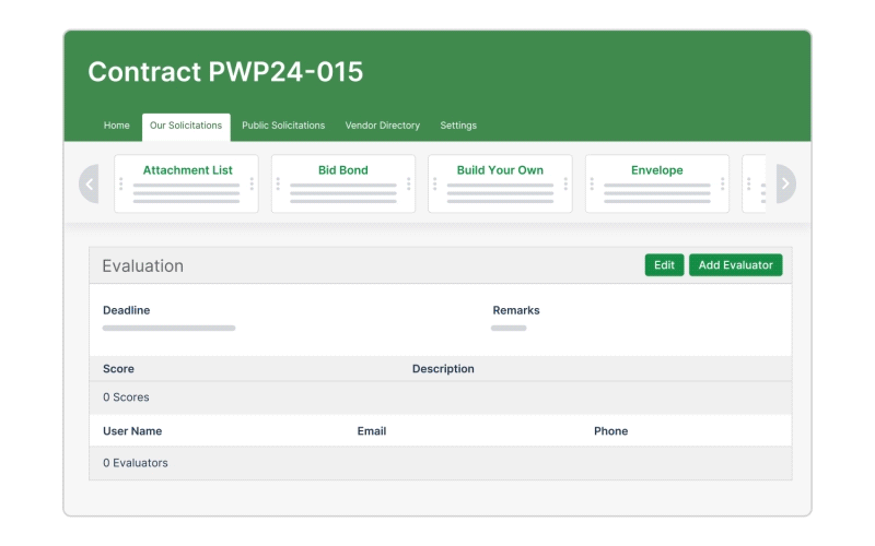 gif showing proposal evaluation in Bid Express