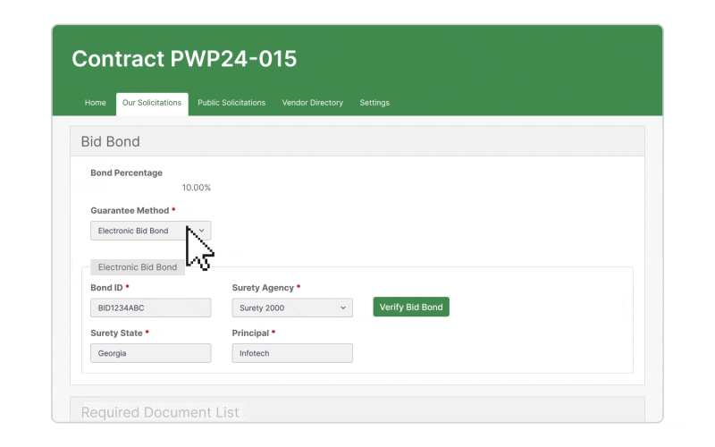 Online Bid Verification in Bid Express