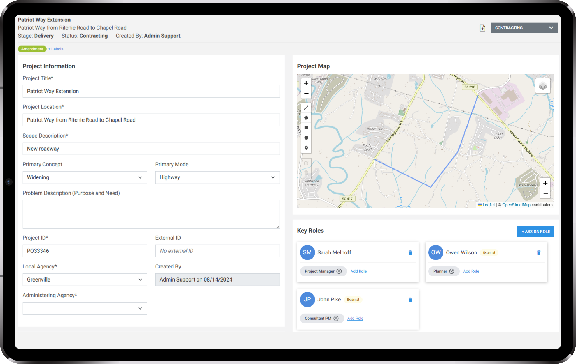 PlanX - Local Agencies View on Tablet