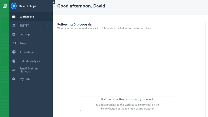 Gif showing following an agency